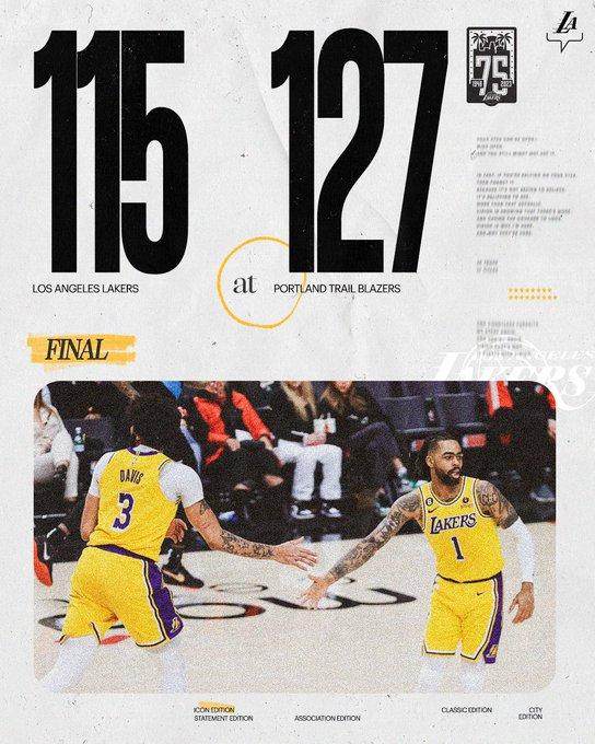 官方网站-开拓者狂轰23记三分！季后赛卡位战，湖人又输了